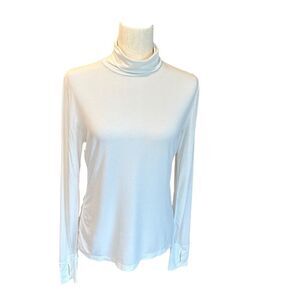 Modern Movement Lightweight Long Sleeve Cream/Ivory Loose Turtleneck SOFT Large